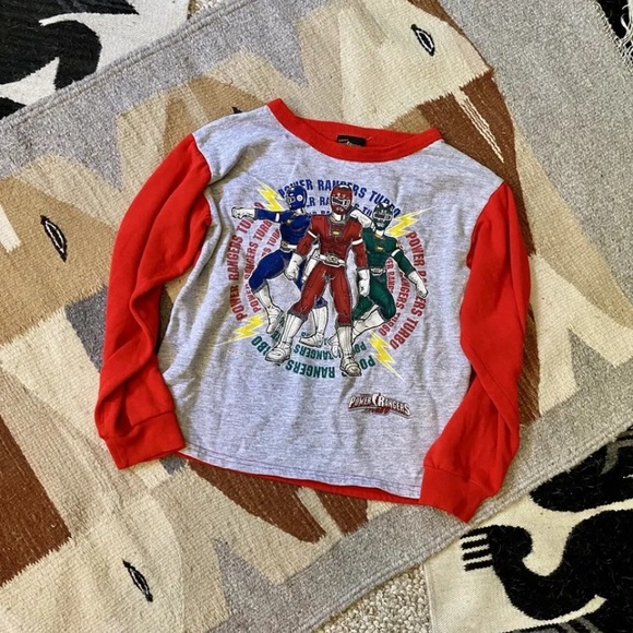 Vintage 90s Red Gray by Sabans Power Ranger Turbo Sweatshirt size 7Y - Picture 1 of 5
